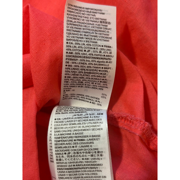 GAP Womens Linen Blend Easy Shirt Medium Coral - Picture 9 of 10